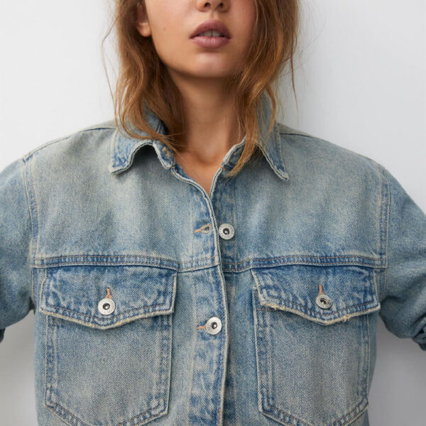Dirty-effect denim overshirt - Image 2